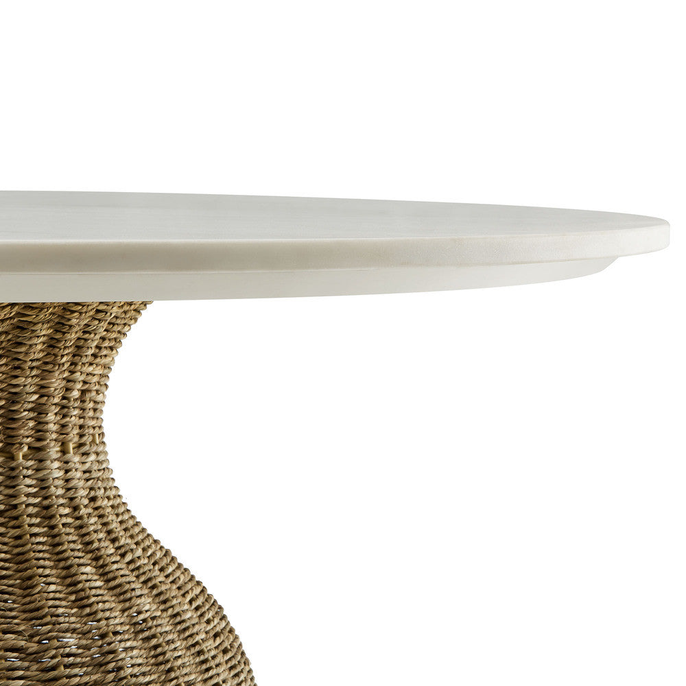 Modway Zale 36" Marble and Seagrass Dining Table by Modway-EEI-7195-WHI-NAT