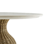 Modway Zale 36" Marble and Seagrass Dining Table by Modway-EEI-7195-WHI-NAT