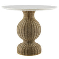 Modway EEI-7195-WHI-NAT Zale 36" Marble and Seagrass Dining Table White Natural