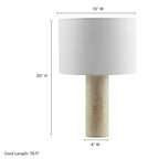 Modway Zenith Travertine Table Lamp With Fabric Drum Shade by Modway-EEI-7213-TRV