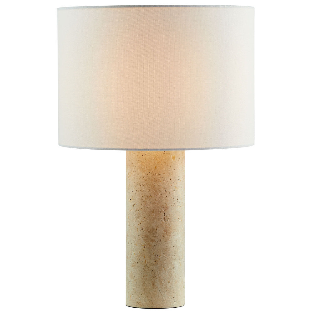 Modway Zenith Travertine Table Lamp With Fabric Drum Shade by Modway-EEI-7213-TRV