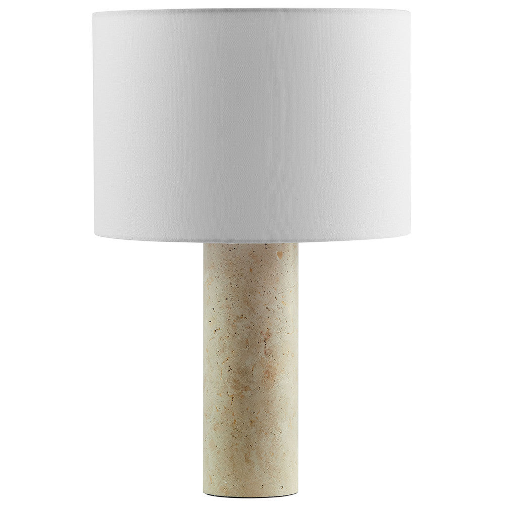 Modway Zenith Travertine Table Lamp With Fabric Drum Shade by Modway-EEI-7213-TRV