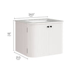 Modway Zia 24" Wall-Mount Bathroom Vanity with Marble Sink by Modway-EEI-7162