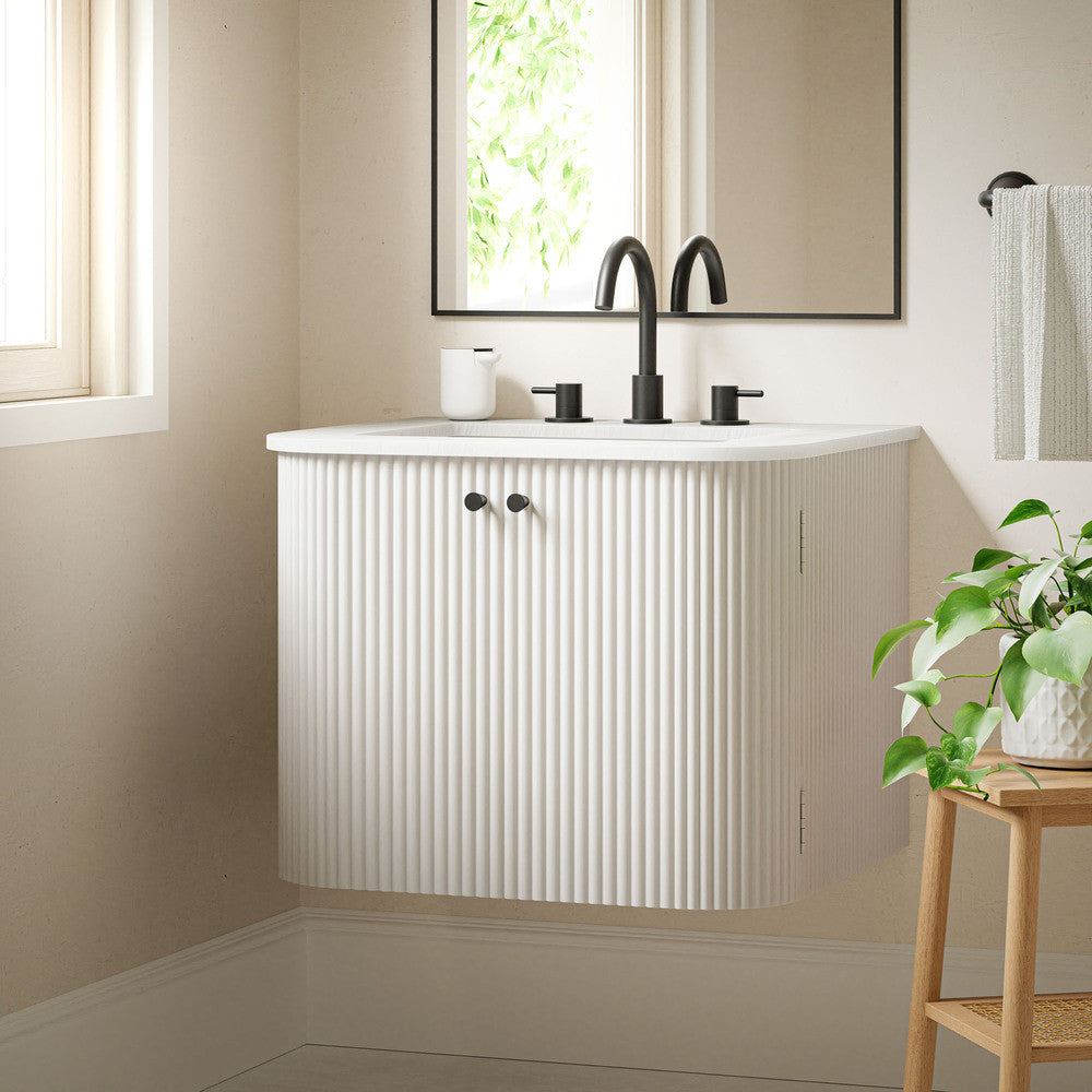 Modway Zia 24" Wall-Mount Bathroom Vanity with Marble Sink by Modway-EEI-7162