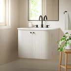 Modway Zia 24" Wall-Mount Bathroom Vanity with Marble Sink by Modway-EEI-7162