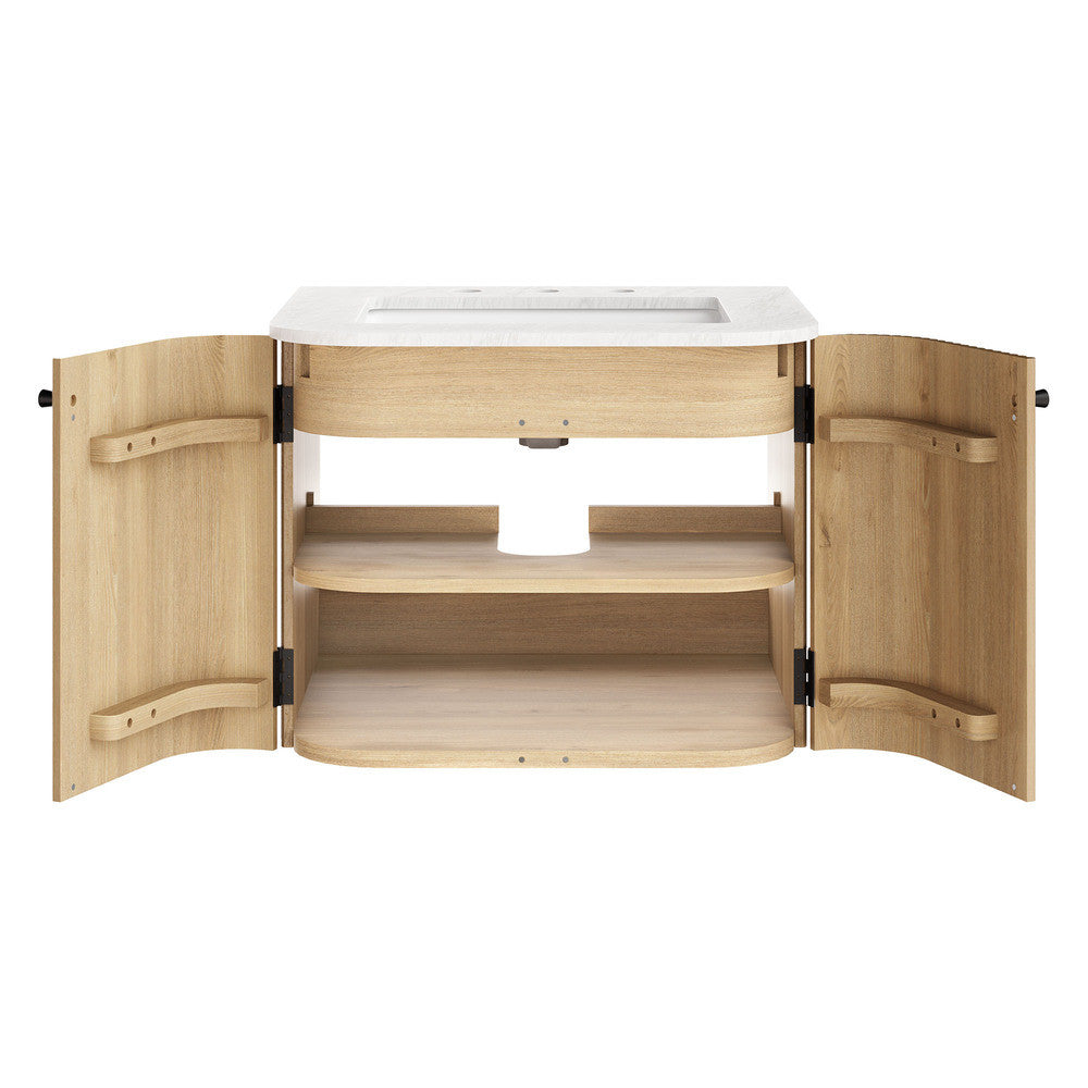 Modway Zia 24" Wall-Mount Bathroom Vanity with Marble Sink by Modway-EEI-7162