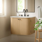 Modway Zia 24" Wall-Mount Bathroom Vanity with Marble Sink by Modway-EEI-7162