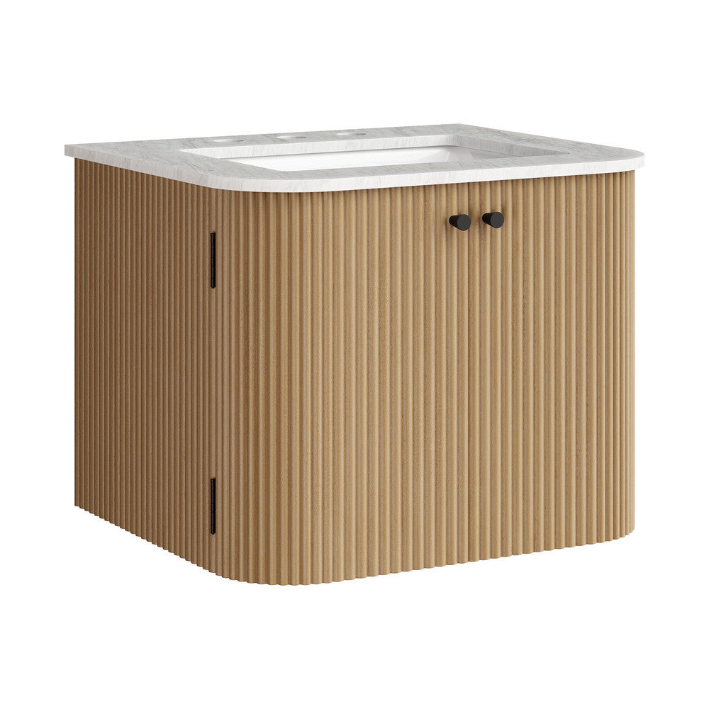 Modway Zia 24" Wall-Mount Bathroom Vanity with Marble Sink by Modway-EEI-7162