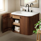 Modway Zia 24" Wall-Mount Bathroom Vanity with Marble Sink by Modway-EEI-7162