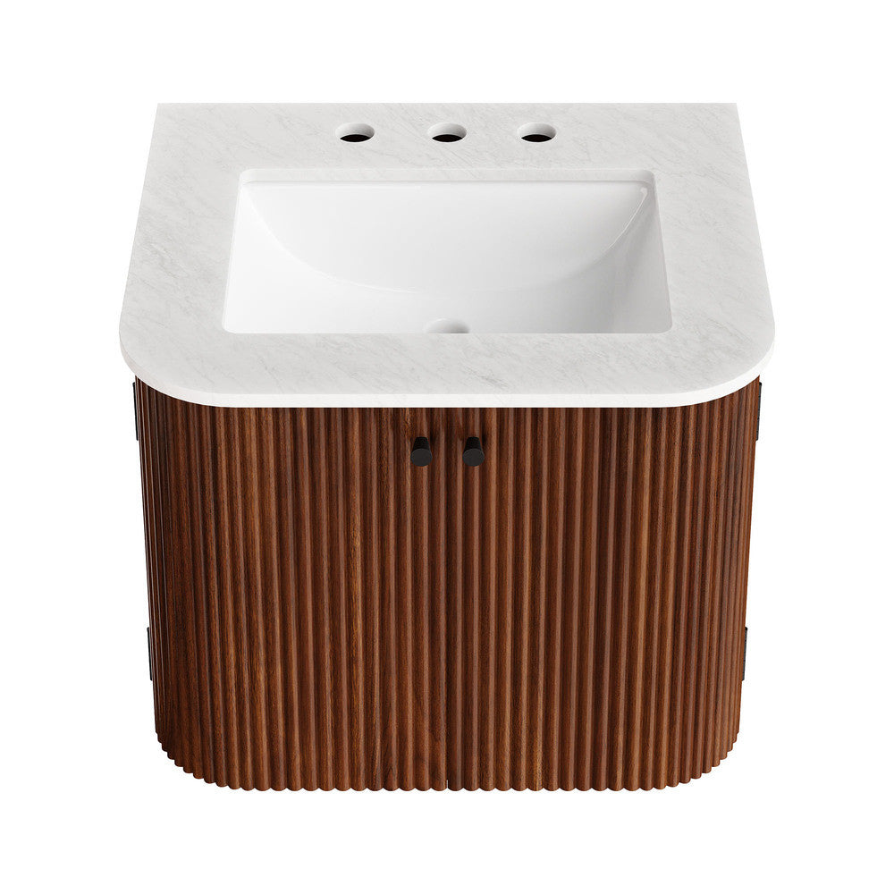 Modway Zia 24" Wall-Mount Bathroom Vanity with Marble Sink by Modway-EEI-7162