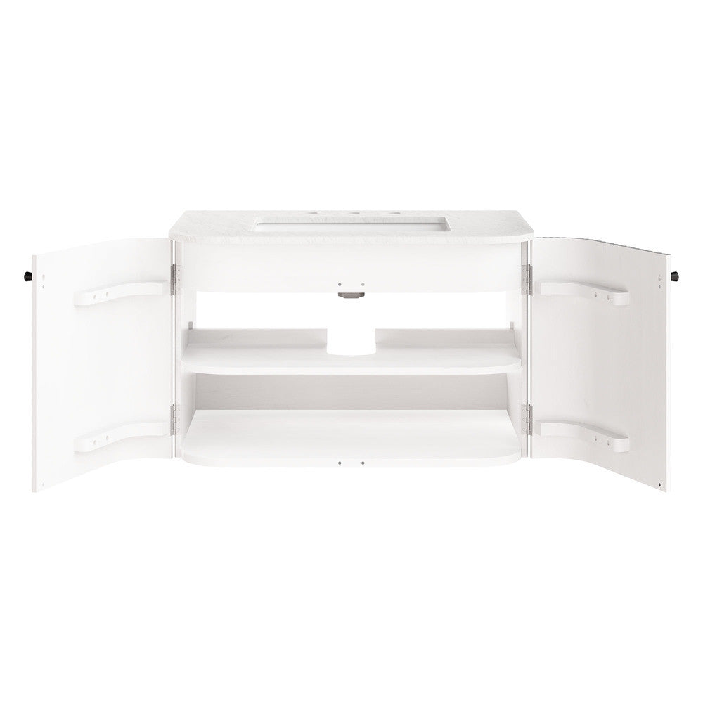 Modway Zia 30" Wall-Mount Bathroom Vanity with Marble Sink by Modway-EEI-7208