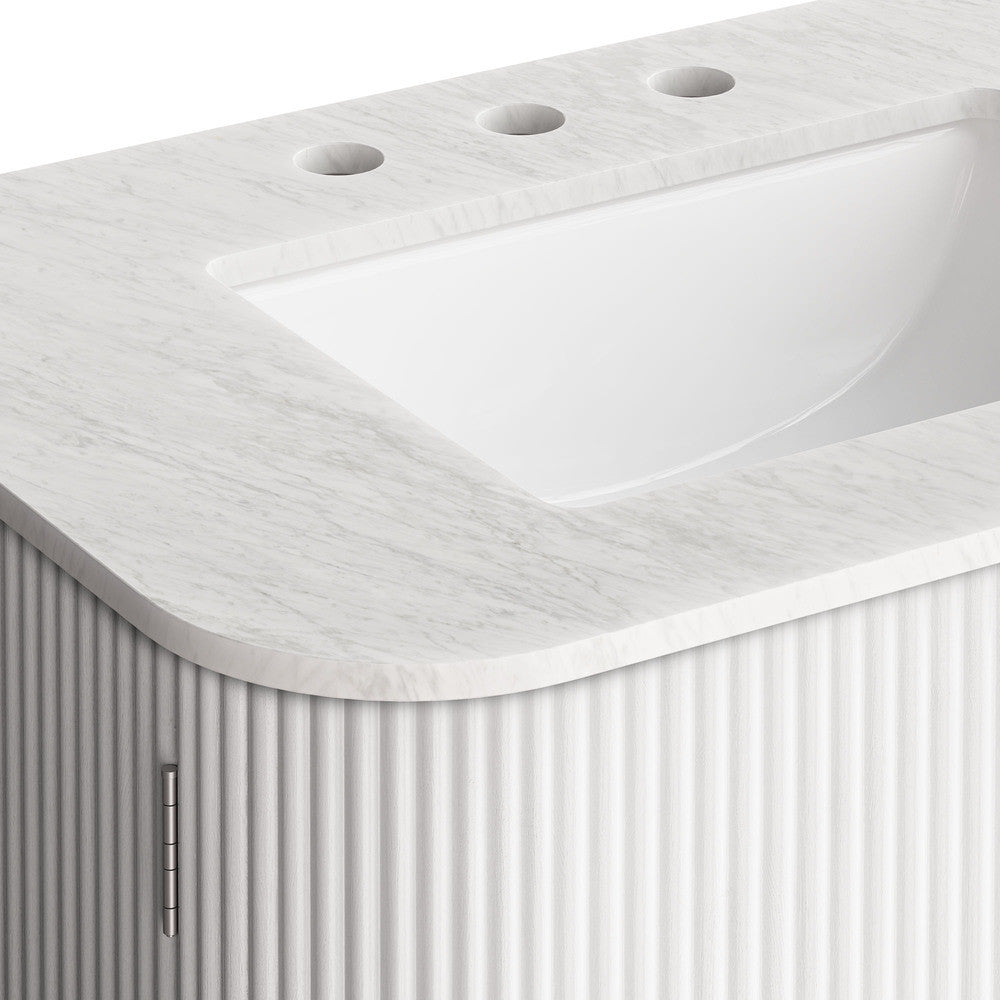 Modway Zia 30" Wall-Mount Bathroom Vanity with Marble Sink by Modway-EEI-7208