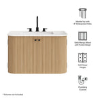 Modway Zia 30" Wall-Mount Bathroom Vanity with Marble Sink by Modway-EEI-7208