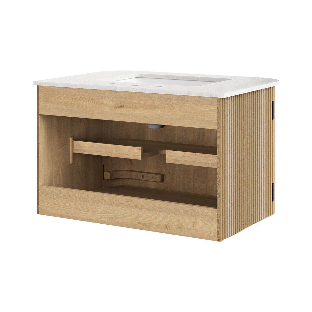 Modway Zia 30" Wall-Mount Bathroom Vanity with Marble Sink by Modway-EEI-7208