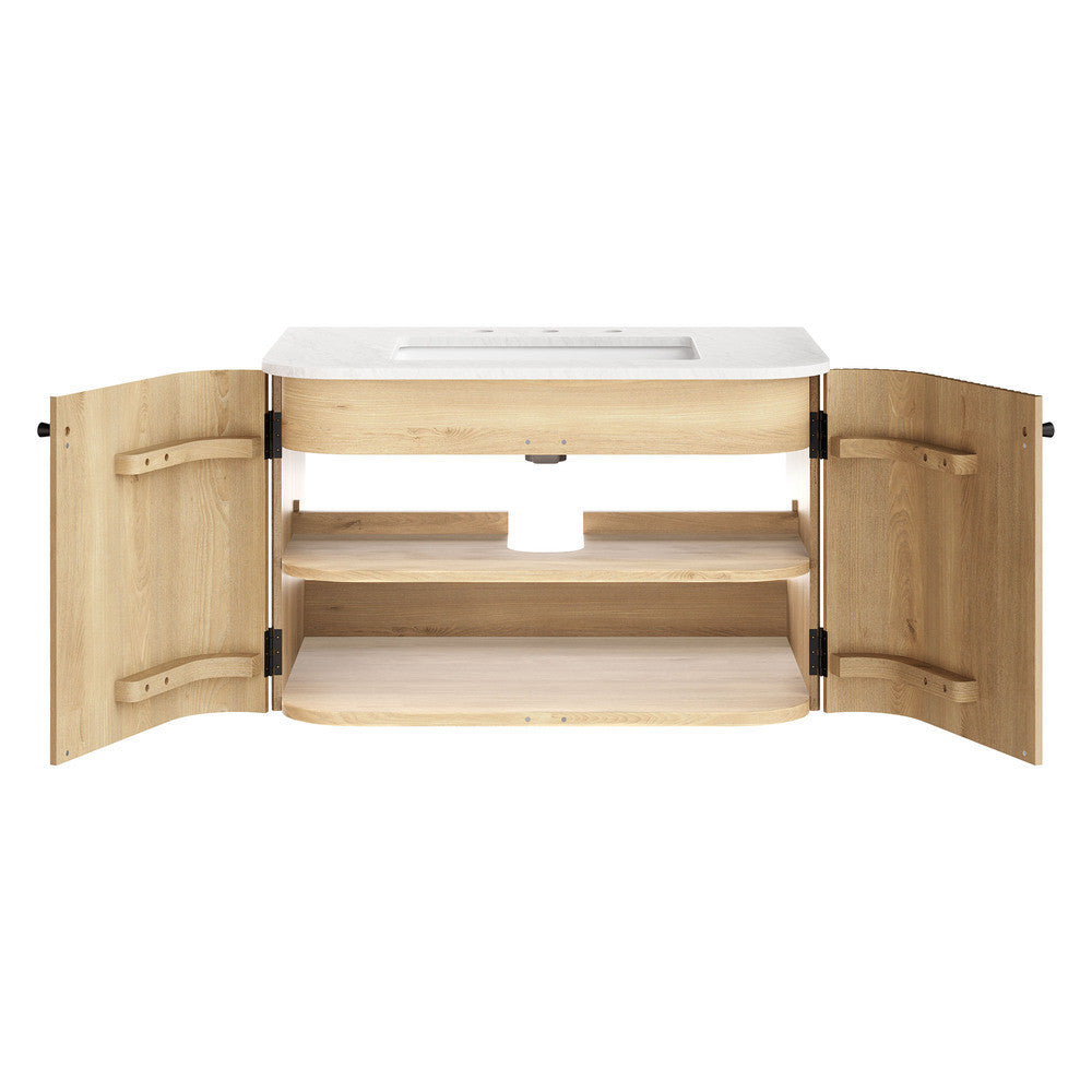 Modway Zia 30" Wall-Mount Bathroom Vanity with Marble Sink by Modway-EEI-7208