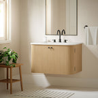 Modway Zia 30" Wall-Mount Bathroom Vanity with Marble Sink by Modway-EEI-7208