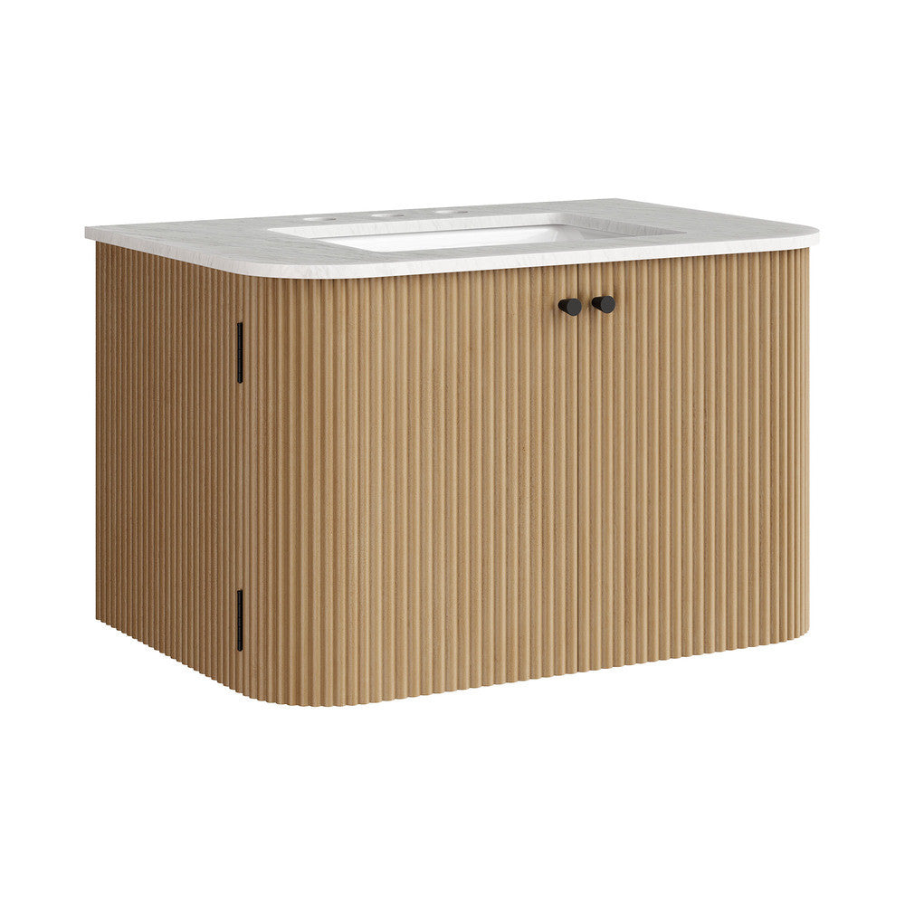 Modway Zia 30" Wall-Mount Bathroom Vanity with Marble Sink by Modway-EEI-7208
