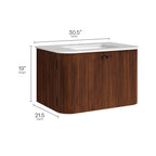 Modway Zia 30" Wall-Mount Bathroom Vanity with Marble Sink by Modway-EEI-7208
