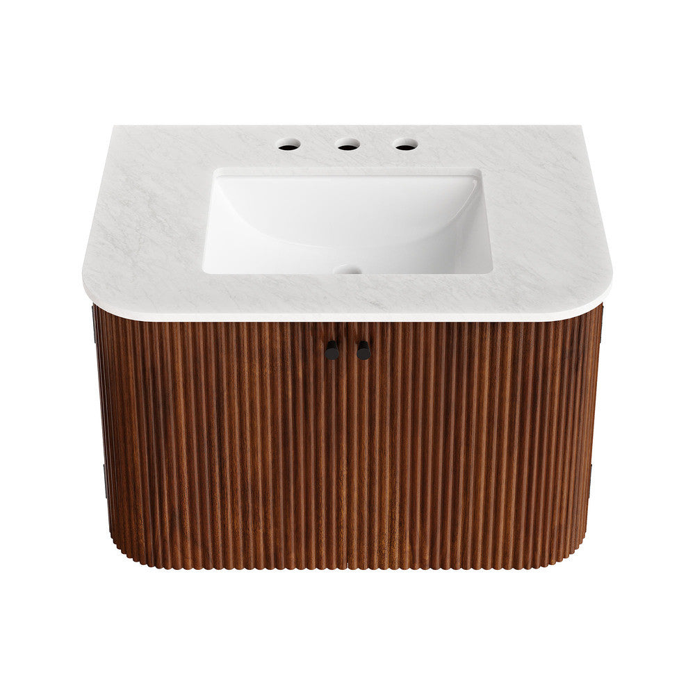 Modway Zia 30" Wall-Mount Bathroom Vanity with Marble Sink by Modway-EEI-7208