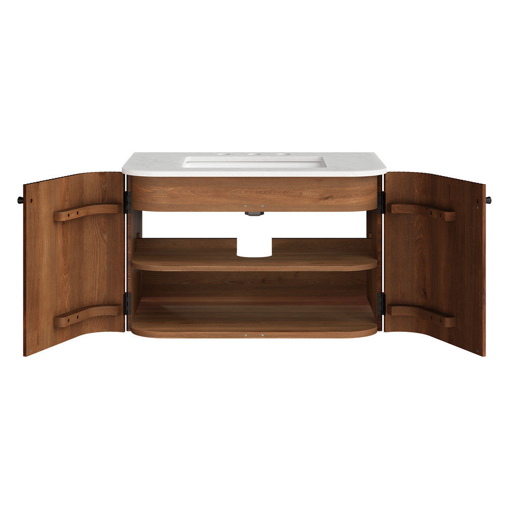 Modway Zia 30" Wall-Mount Bathroom Vanity with Marble Sink by Modway-EEI-7208