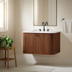 Modway Zia 30" Wall-Mount Bathroom Vanity with Marble Sink by Modway-EEI-7208