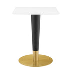 EEI-5118-GLD-WHI Zinque 24" Square Dining Table by Modway