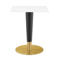 Modway EEI-5118-GLD-WHI Zinque 24" Square Dining Table Gold White