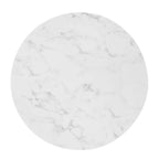 EEI-5121-GLD-WHI Zinque 28" Artificial Marble Dining Table by Modway