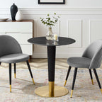 EEI-5131-GLD-BLK Zinque 28" Artificial Marble Dining Table by Modway