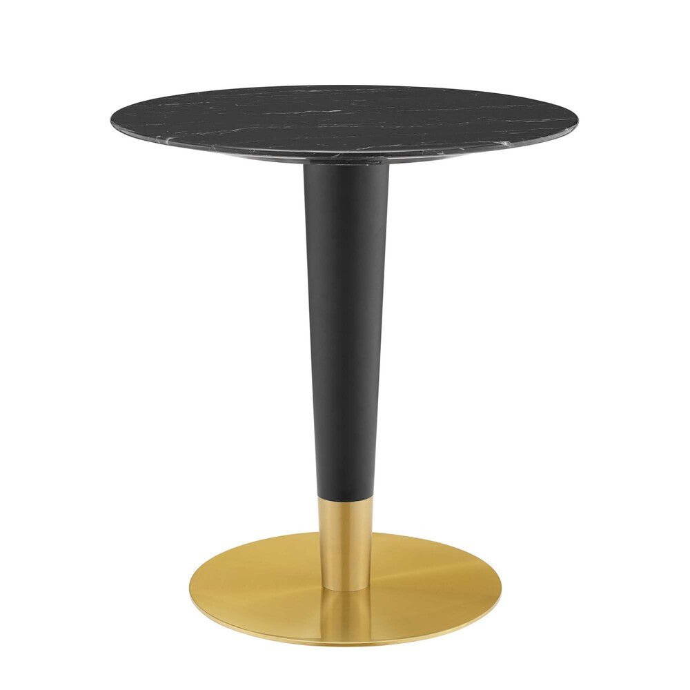 EEI-5131-GLD-BLK Zinque 28" Artificial Marble Dining Table by Modway