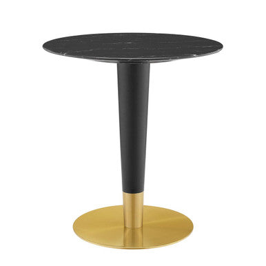 Modway EEI-5131-GLD-BLK Zinque 28" Artificial Marble Dining Table Gold Black