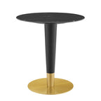 Modway EEI-5131-GLD-BLK Zinque 28" Artificial Marble Dining Table Gold Black