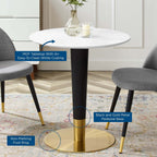 EEI-5116-GLD-WHI Zinque 28" Dining Table by Modway