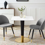 EEI-5119-GLD-WHI Zinque 28" Square Dining Table by Modway