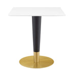 EEI-5119-GLD-WHI Zinque 28" Square Dining Table by Modway