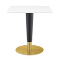 Modway EEI-5119-GLD-WHI Zinque 28" Square Dining Table Gold White