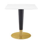 Modway EEI-5119-GLD-WHI Zinque 28" Square Dining Table Gold White