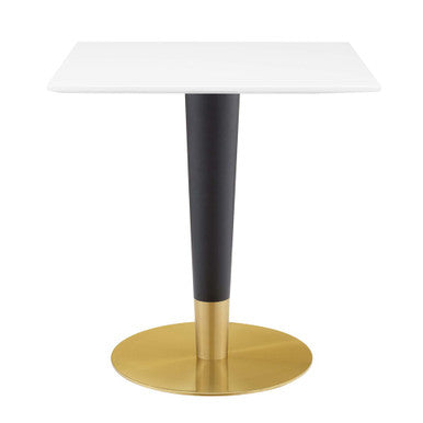 Modway EEI-5119-GLD-WHI Zinque 28" Square Dining Table Gold White