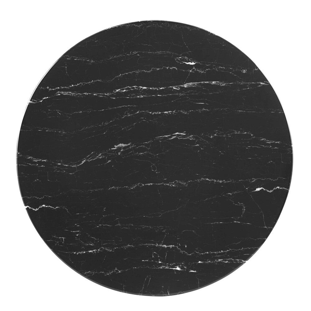 EEI-5132-GLD-BLK Zinque 36" Artificial Marble Dining Table by Modway