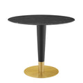 Modway EEI-5132-GLD-BLK Zinque 36" Artificial Marble Dining Table Gold Black