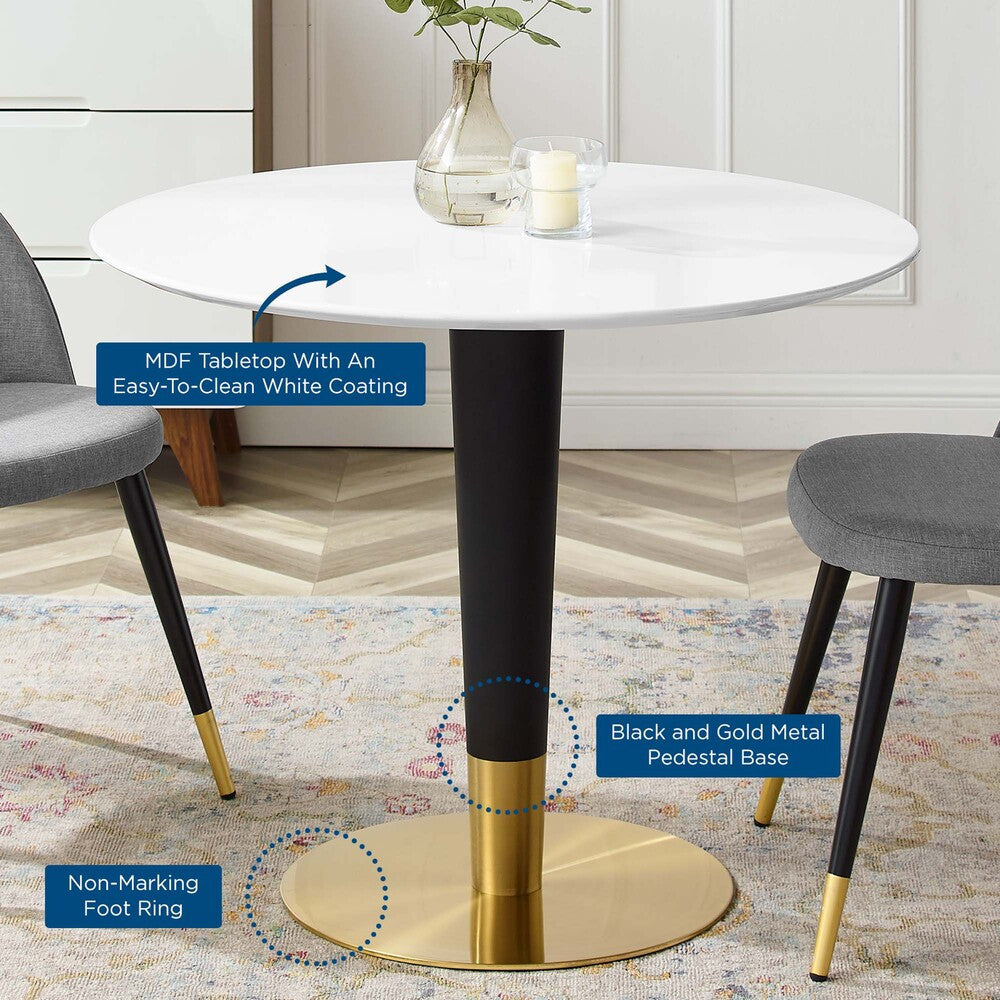 EEI-5117-GLD-WHI Zinque 36" Dining Table by Modway