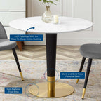 EEI-5117-GLD-WHI Zinque 36" Dining Table by Modway