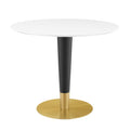 Modway EEI-5117-GLD-WHI Zinque 36" Dining Table Gold White