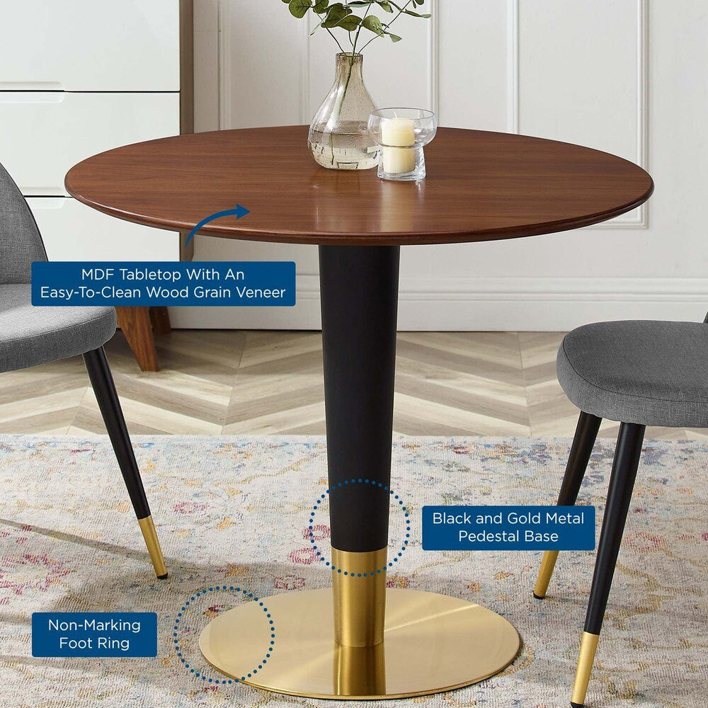 EEI-5123-GLD-WAL Zinque 36" Dining Table by Modway