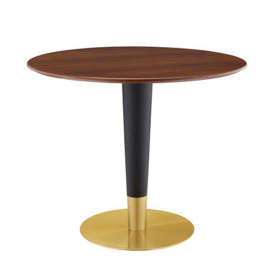 Modway EEI-5123-GLD-WAL Zinque 36" Dining Table Gold Walnut