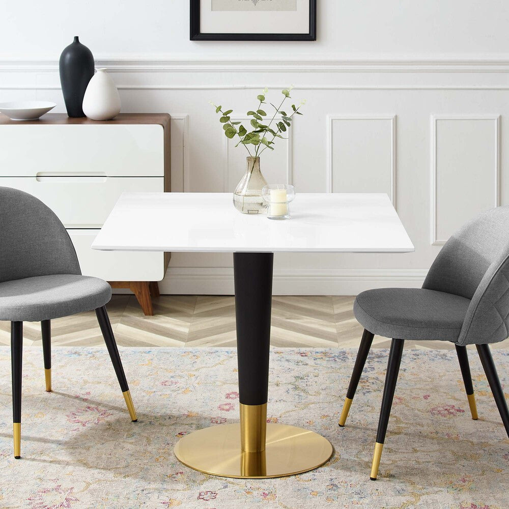 EEI-5120-GLD-WHI Zinque 36" Square Dining Table by Modway