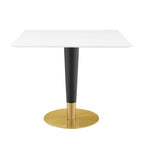 Modway EEI-5120-GLD-WHI Zinque 36" Square Dining Table Gold White