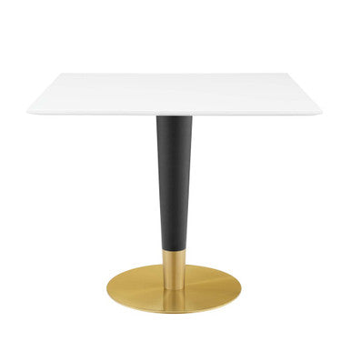 Modway EEI-5120-GLD-WHI Zinque 36" Square Dining Table Gold White