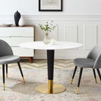 EEI-5124-GLD-WHI Zinque 42" Oval Dining Table by Modway