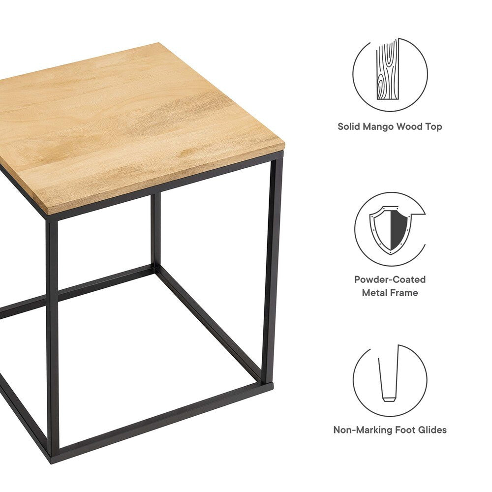 EEI-6833-OAK Zora Square Wood and Metal Side Table by Modway
